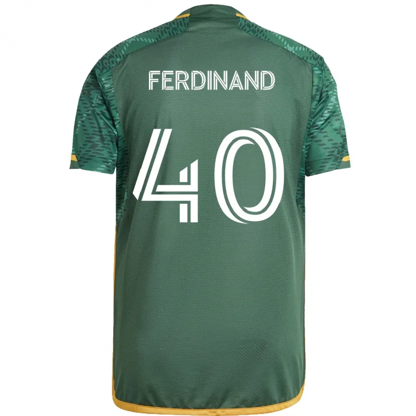 Danxen Niño Camiseta Keesean Ferdinand #40 Verde Naranja 1ª Equipación 2024/25 La Camisa