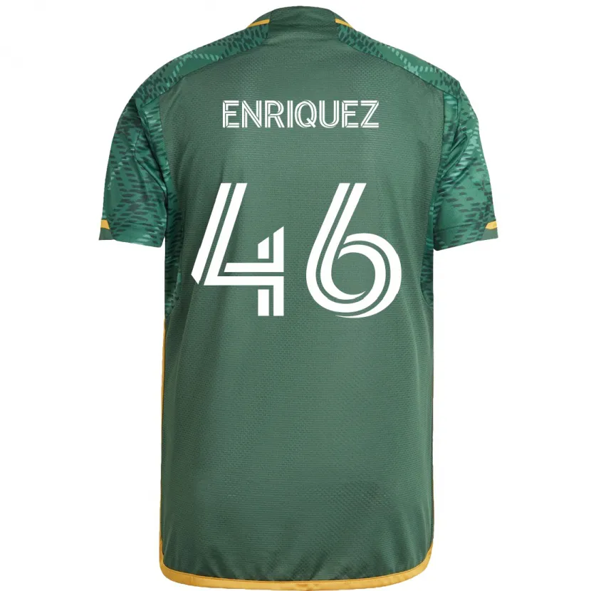 Danxen Niño Camiseta Adolfo Enriquez #46 Verde Naranja 1ª Equipación 2024/25 La Camisa