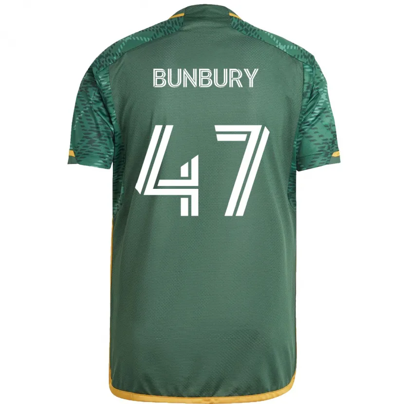 Danxen Niño Camiseta Mataeo Bunbury #47 Verde Naranja 1ª Equipación 2024/25 La Camisa