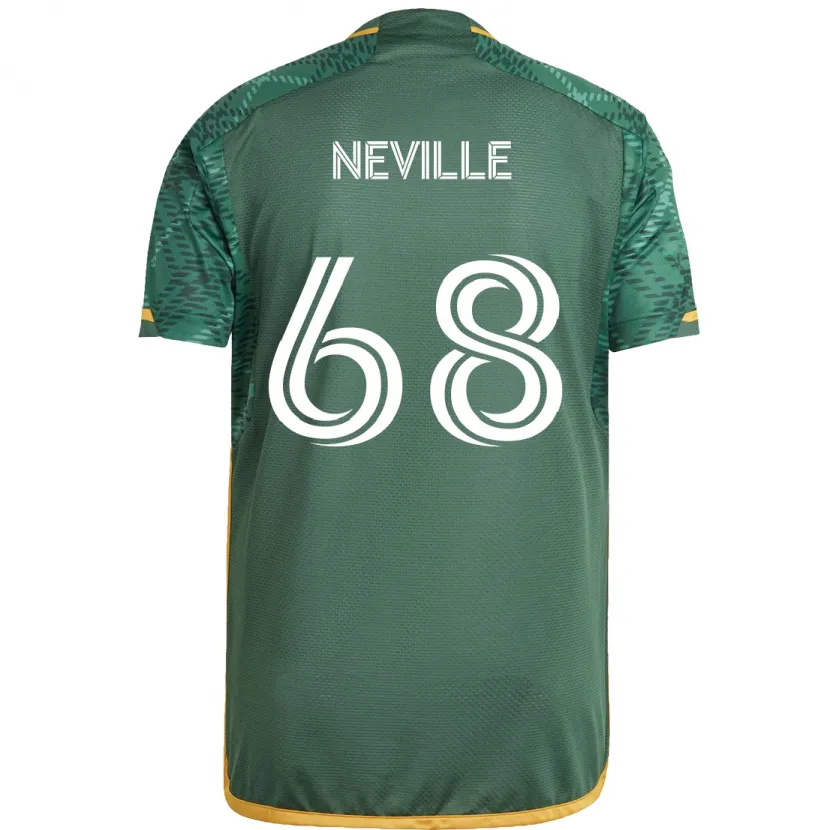 Danxen Niño Camiseta Harvey Neville #68 Verde Naranja 1ª Equipación 2024/25 La Camisa