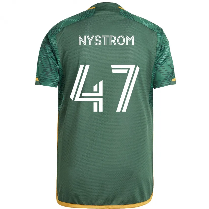 Danxen Niño Camiseta Maximo Nystrom #47 Verde Naranja 1ª Equipación 2024/25 La Camisa