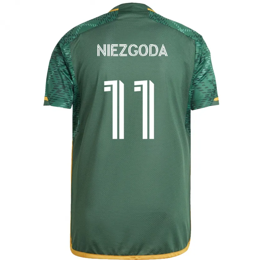 Danxen Niño Camiseta Jaroslaw Niezgoda #11 Verde Naranja 1ª Equipación 2024/25 La Camisa