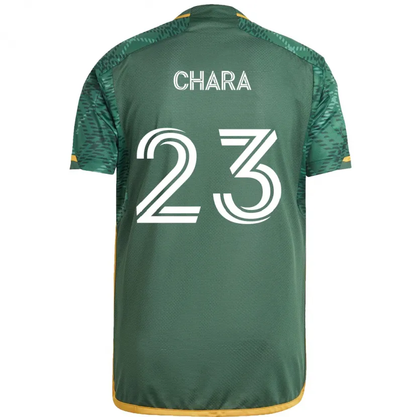 Danxen Niño Camiseta Yimmi Chará #23 Verde Naranja 1ª Equipación 2024/25 La Camisa