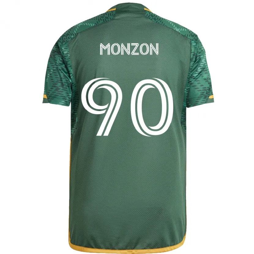 Danxen Niño Camiseta Florián Monzón #90 Verde Naranja 1ª Equipación 2024/25 La Camisa