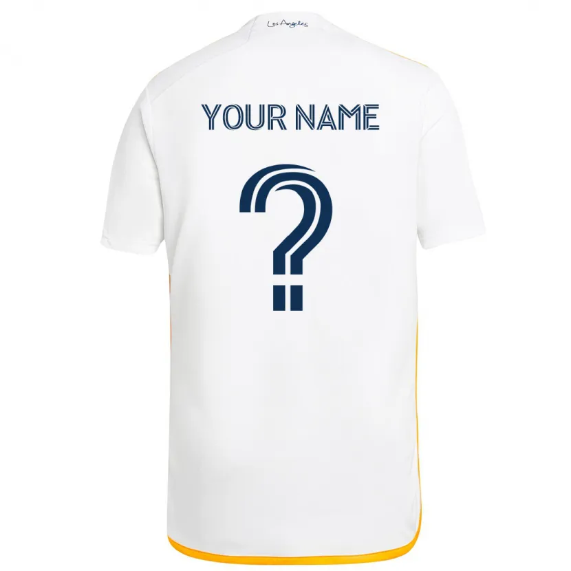 Danxen Niño Camiseta Su Nombre #0 Blanco Amarillo 1ª Equipación 2024/25 La Camisa