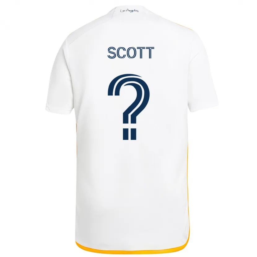 Danxen Niño Camiseta Brady Scott #0 Blanco Amarillo 1ª Equipación 2024/25 La Camisa