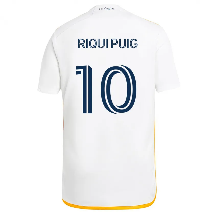 Danxen Niño Camiseta Riqui Puig #10 Blanco Amarillo 1ª Equipación 2024/25 La Camisa