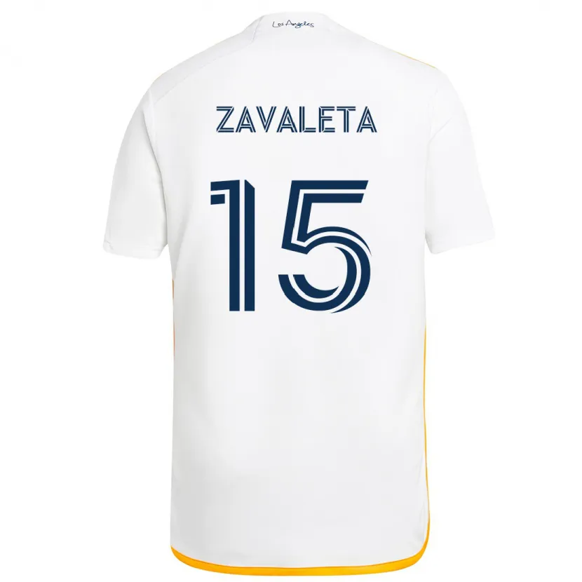 Danxen Niño Camiseta Eriq Zavaleta #15 Blanco Amarillo 1ª Equipación 2024/25 La Camisa