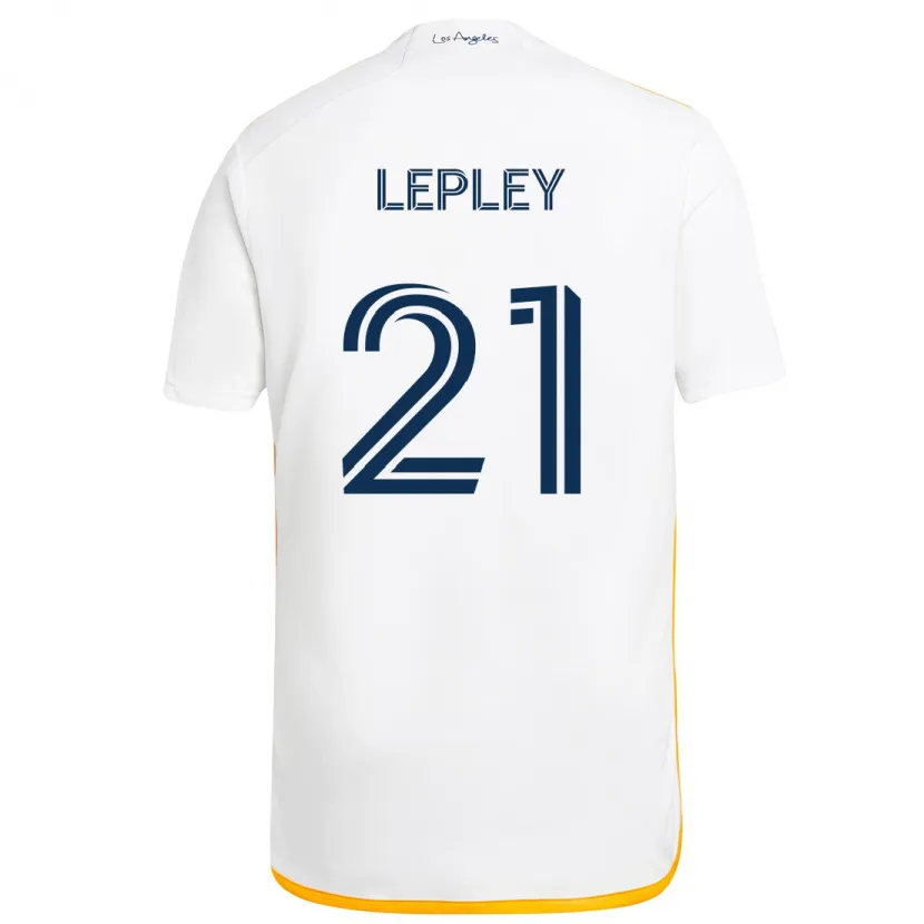 Danxen Niño Camiseta Tucker Lepley #21 Blanco Amarillo 1ª Equipación 2024/25 La Camisa