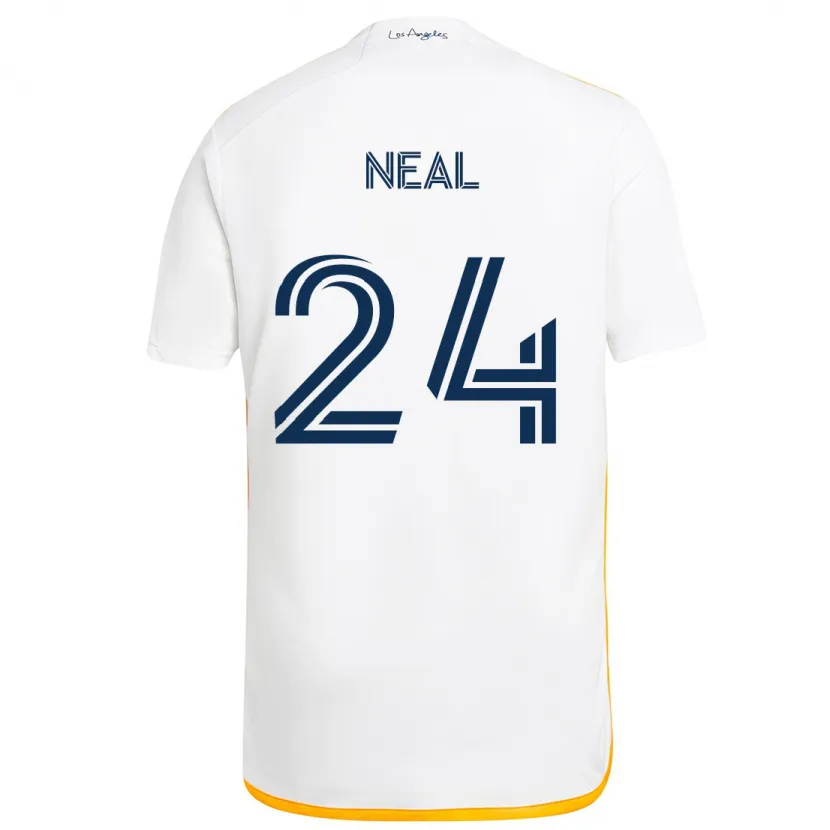 Danxen Niño Camiseta Jalen Neal #24 Blanco Amarillo 1ª Equipación 2024/25 La Camisa