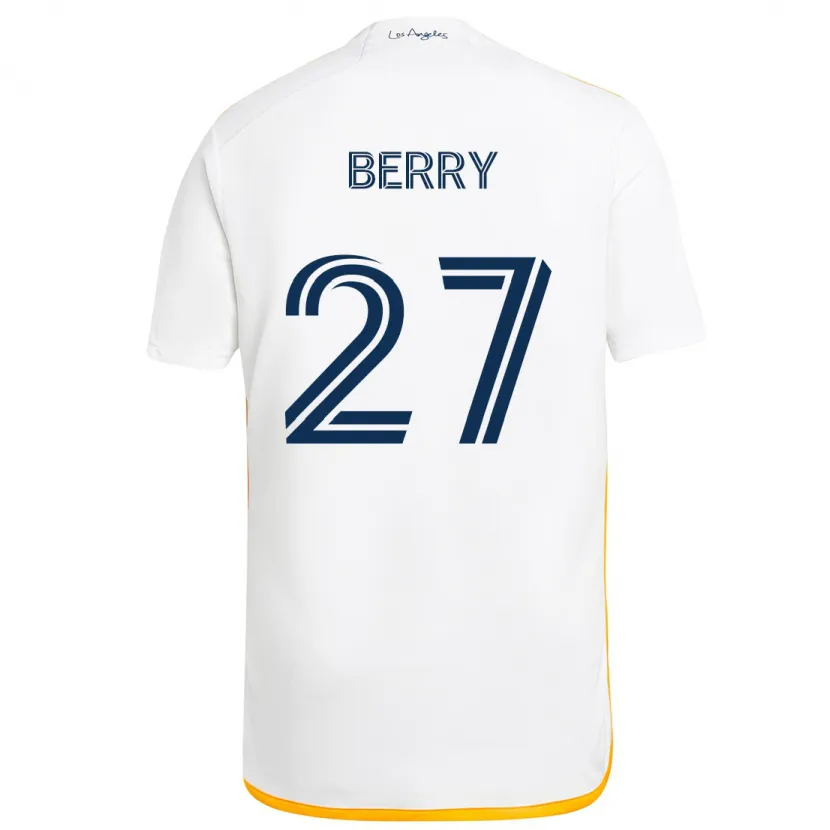 Danxen Niño Camiseta Miguel Berry #27 Blanco Amarillo 1ª Equipación 2024/25 La Camisa