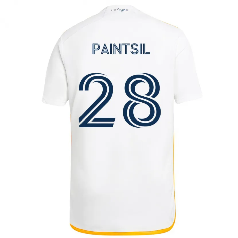 Danxen Niño Camiseta Joseph Paintsil #28 Blanco Amarillo 1ª Equipación 2024/25 La Camisa