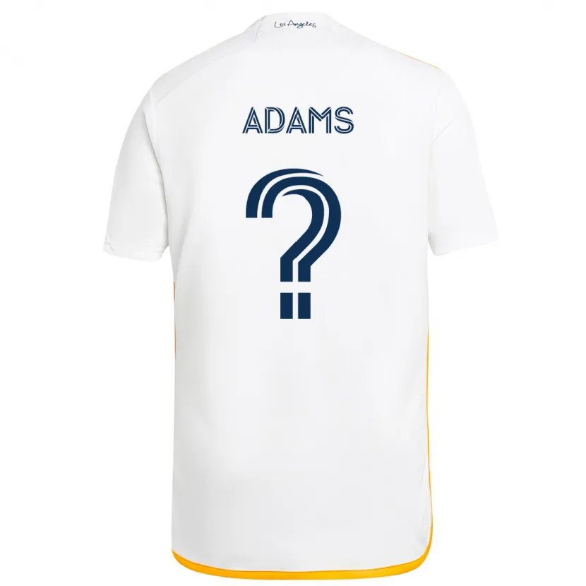 Danxen Niño Camiseta Lucca Adams #0 Blanco Amarillo 1ª Equipación 2024/25 La Camisa