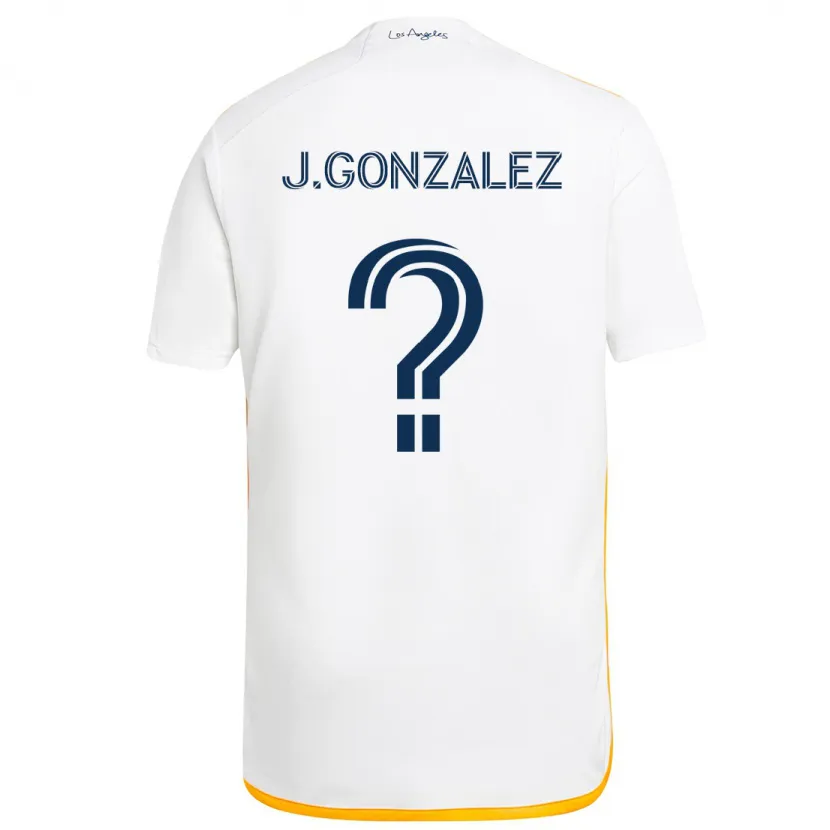 Danxen Niño Camiseta Jesse Gonzalez #0 Blanco Amarillo 1ª Equipación 2024/25 La Camisa