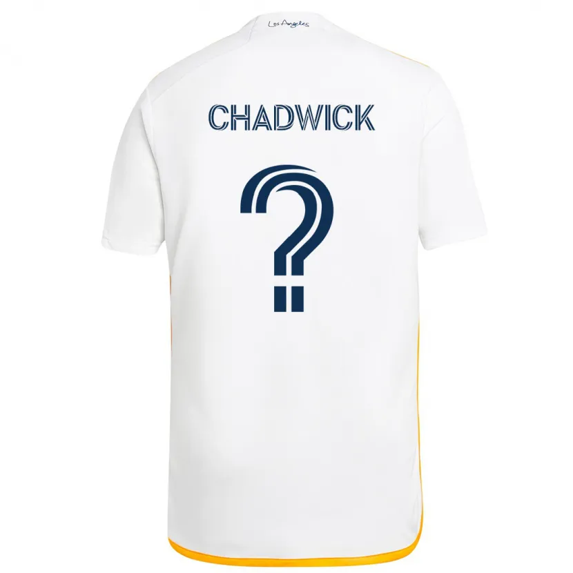 Danxen Niño Camiseta Edward Chadwick #0 Blanco Amarillo 1ª Equipación 2024/25 La Camisa