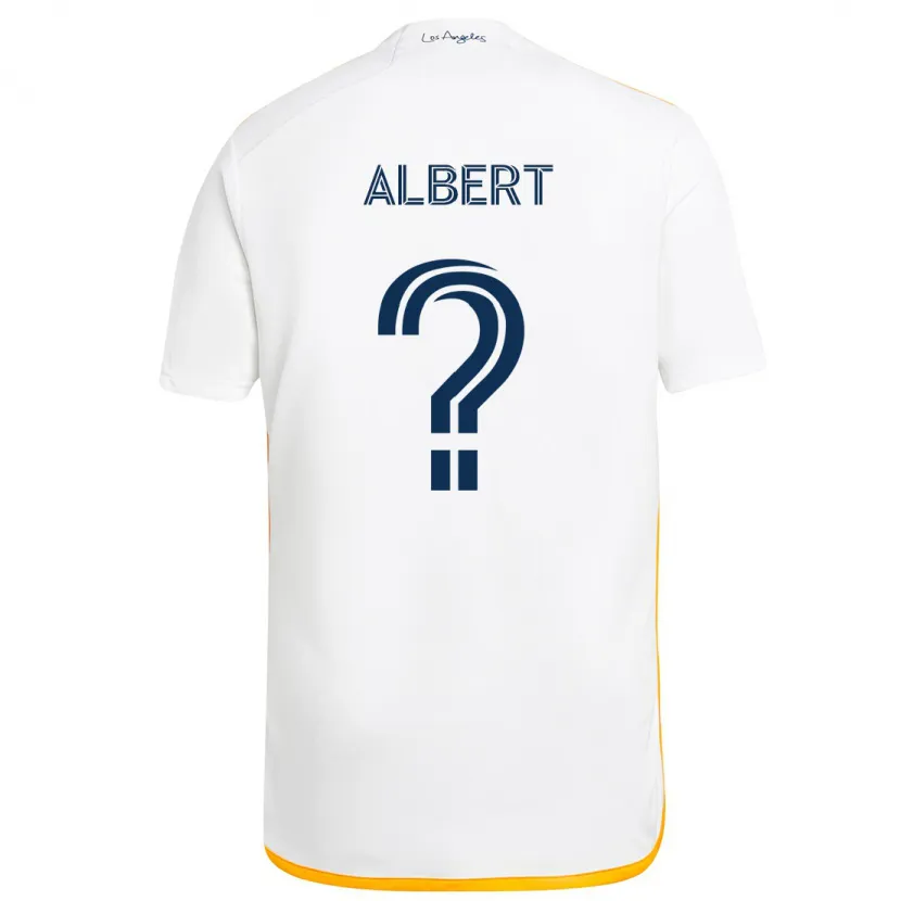 Danxen Niño Camiseta Mathis Albert #0 Blanco Amarillo 1ª Equipación 2024/25 La Camisa