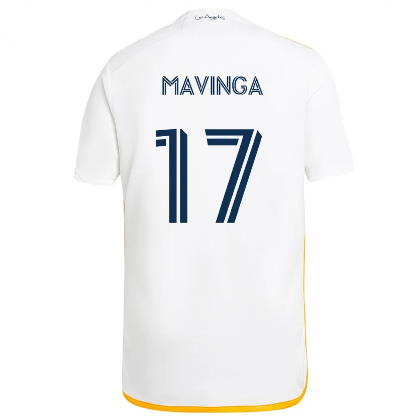 Danxen Niño Camiseta Chris Mavinga #17 Blanco Amarillo 1ª Equipación 2024/25 La Camisa