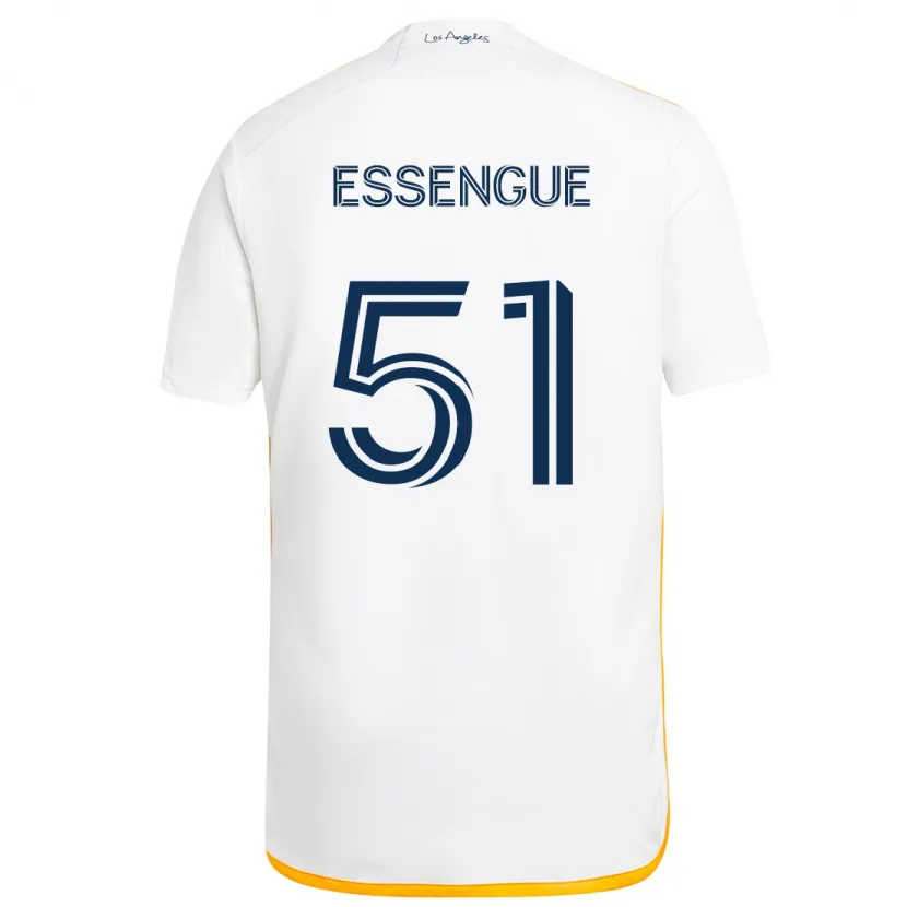 Danxen Niño Camiseta Ascel Essengue #51 Blanco Amarillo 1ª Equipación 2024/25 La Camisa