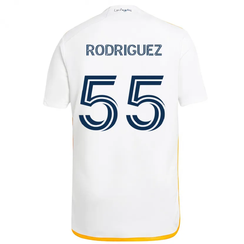 Danxen Niño Camiseta Diego Rodriguez #55 Blanco Amarillo 1ª Equipación 2024/25 La Camisa