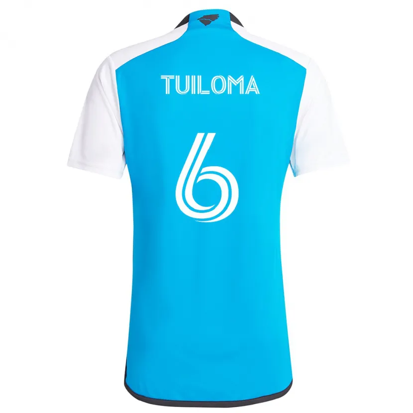 Danxen Niño Camiseta Bill Tuiloma #6 Azul Blanco 1ª Equipación 2024/25 La Camisa