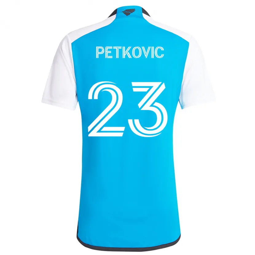 Danxen Niño Camiseta Nikola Petkovic #23 Azul Blanco 1ª Equipación 2024/25 La Camisa