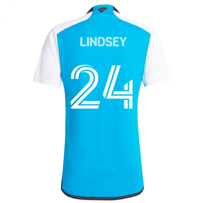 Danxen Niño Camiseta Jaylin Lindsey #24 Azul Blanco 1ª Equipación 2024/25 La Camisa