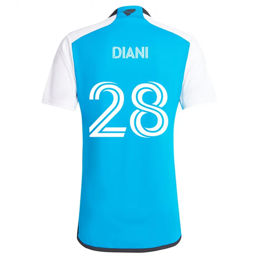 Danxen Niño Camiseta Djibril Diani #28 Azul Blanco 1ª Equipación 2024/25 La Camisa