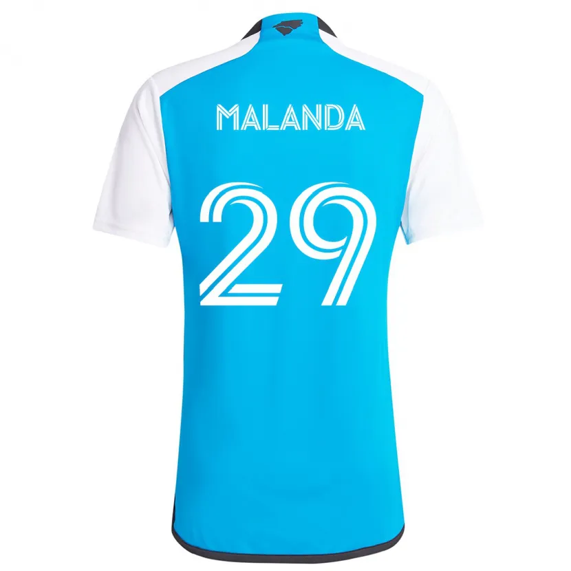 Danxen Niño Camiseta Adilson Malanda #29 Azul Blanco 1ª Equipación 2024/25 La Camisa