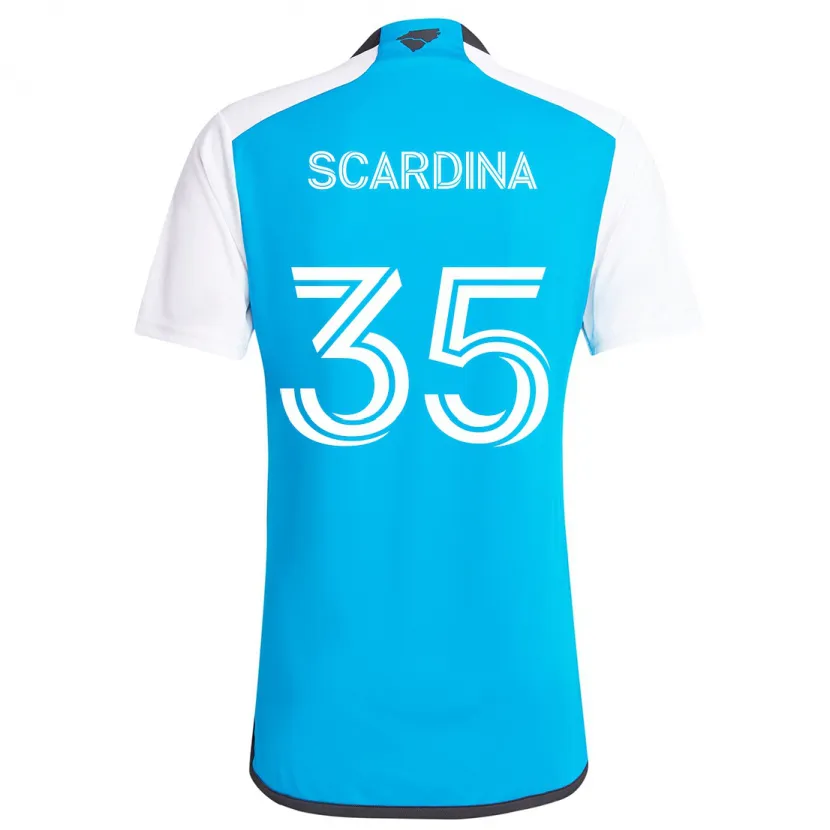 Danxen Niño Camiseta Nick Scardina #35 Azul Blanco 1ª Equipación 2024/25 La Camisa