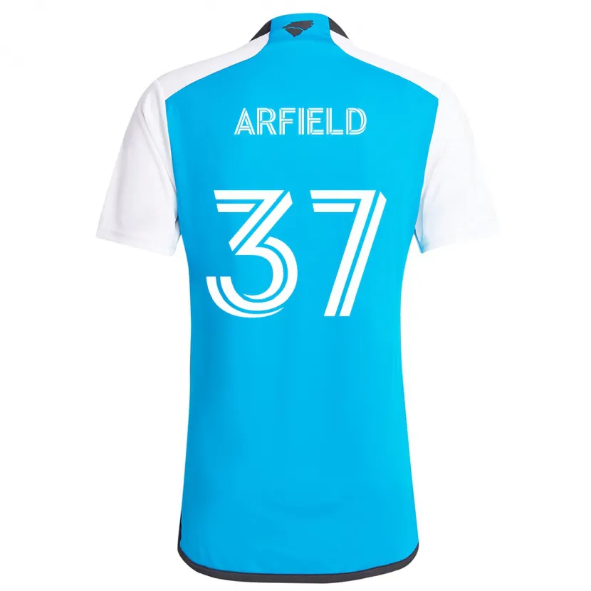 Danxen Niño Camiseta Scott Arfield #37 Azul Blanco 1ª Equipación 2024/25 La Camisa