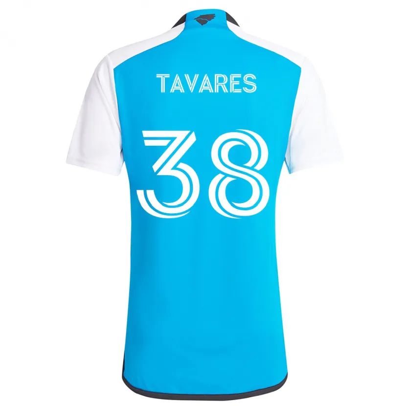 Danxen Niño Camiseta Iuri Tavares #38 Azul Blanco 1ª Equipación 2024/25 La Camisa