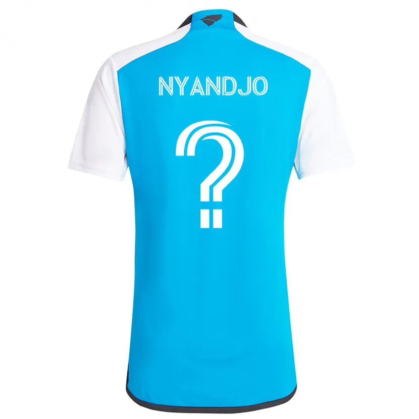 Danxen Niño Camiseta James Nyandjo #0 Azul Blanco 1ª Equipación 2024/25 La Camisa