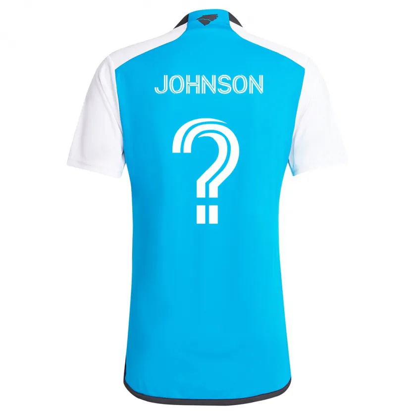 Danxen Niño Camiseta Tate Johnson #0 Azul Blanco 1ª Equipación 2024/25 La Camisa