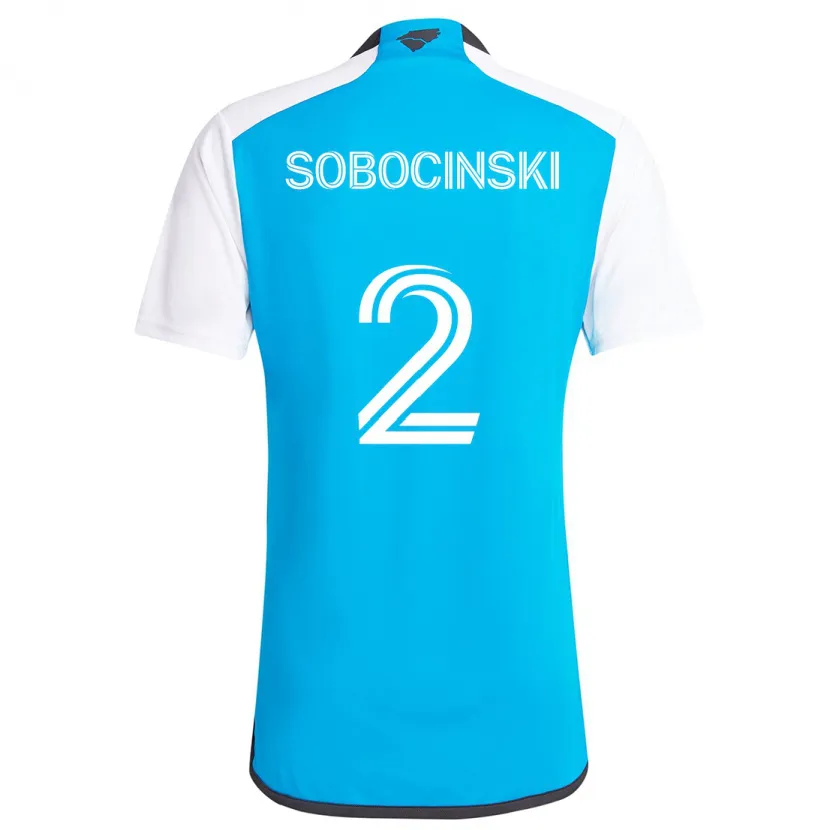 Danxen Niño Camiseta Jan Sobocinski #2 Azul Blanco 1ª Equipación 2024/25 La Camisa