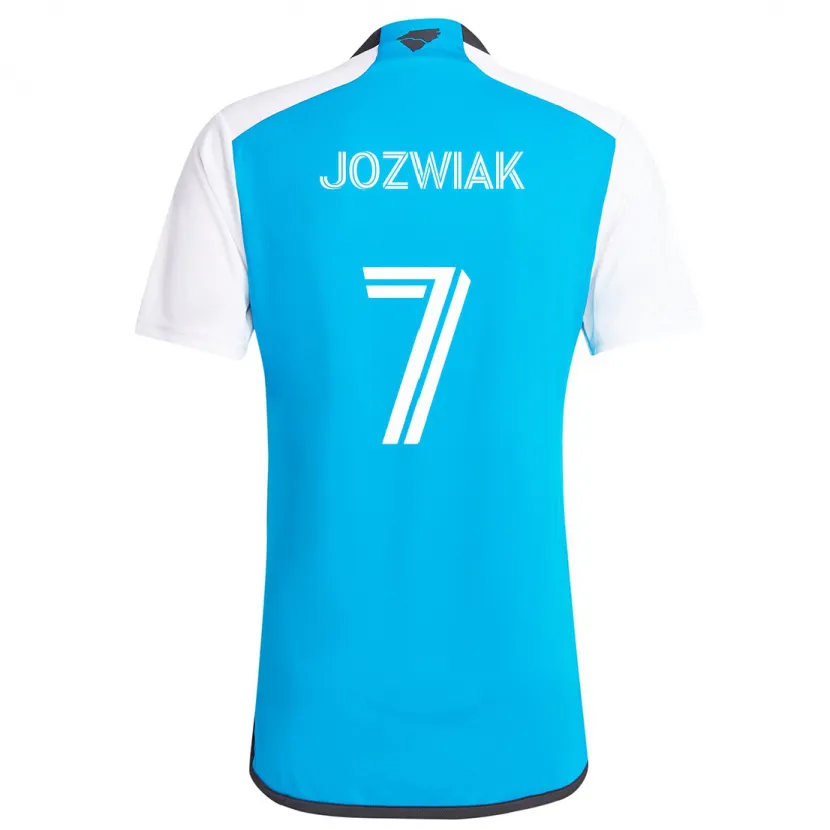 Danxen Niño Camiseta Kamil Józwiak #7 Azul Blanco 1ª Equipación 2024/25 La Camisa