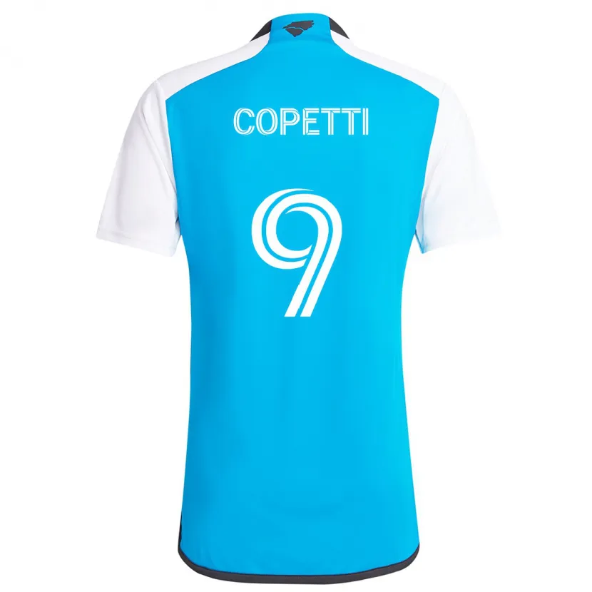 Danxen Niño Camiseta Enzo Copetti #9 Azul Blanco 1ª Equipación 2024/25 La Camisa