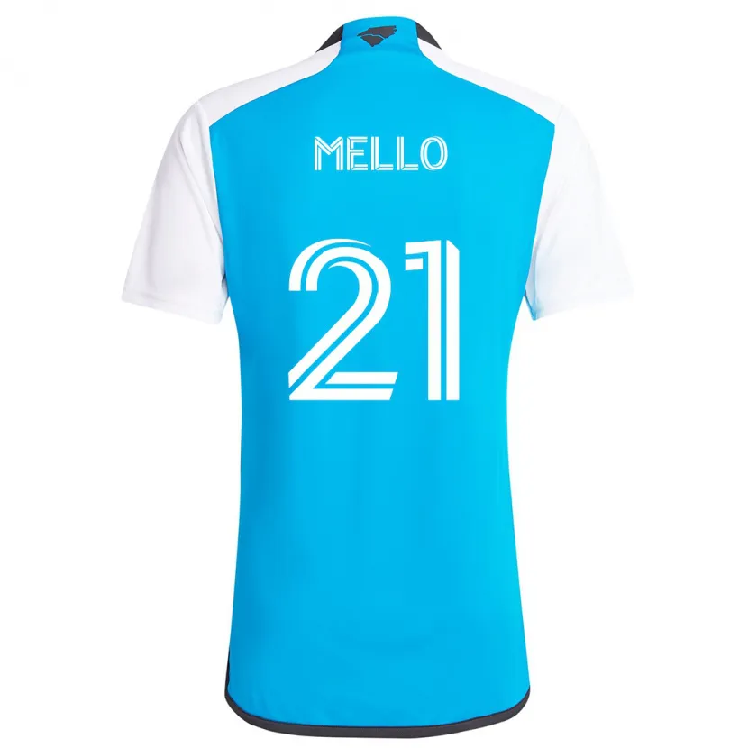 Danxen Niño Camiseta Vinicius Mello #21 Azul Blanco 1ª Equipación 2024/25 La Camisa