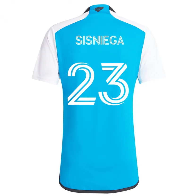 Danxen Niño Camiseta Pablo Sisniega #23 Azul Blanco 1ª Equipación 2024/25 La Camisa