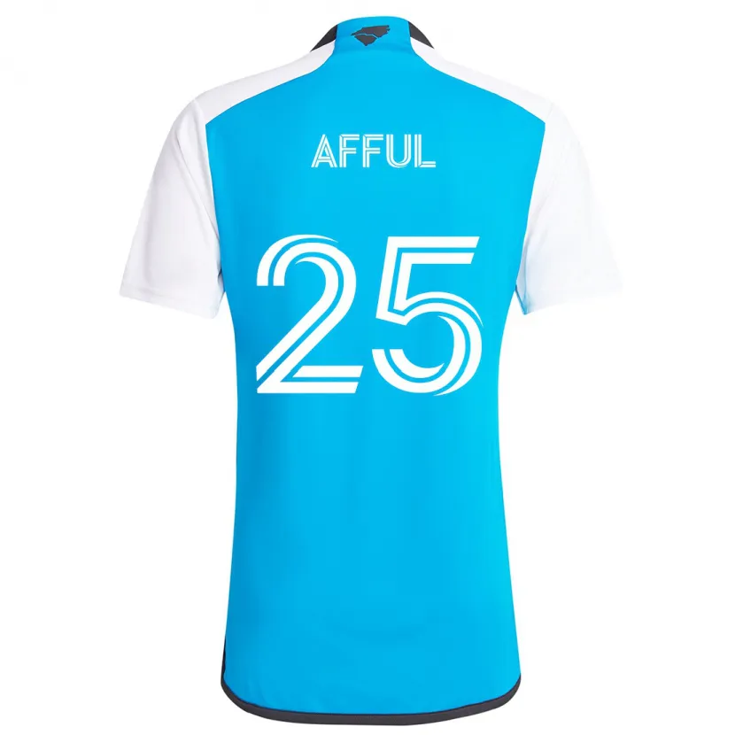 Danxen Niño Camiseta Harrison Afful #25 Azul Blanco 1ª Equipación 2024/25 La Camisa