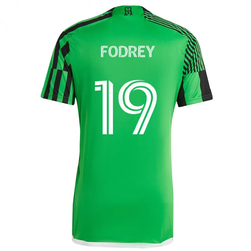 Danxen Niño Camiseta Cj Fodrey #19 Verde Negro 1ª Equipación 2024/25 La Camisa