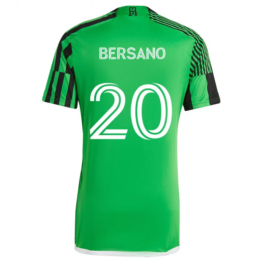 Danxen Niño Camiseta Matt Bersano #20 Verde Negro 1ª Equipación 2024/25 La Camisa