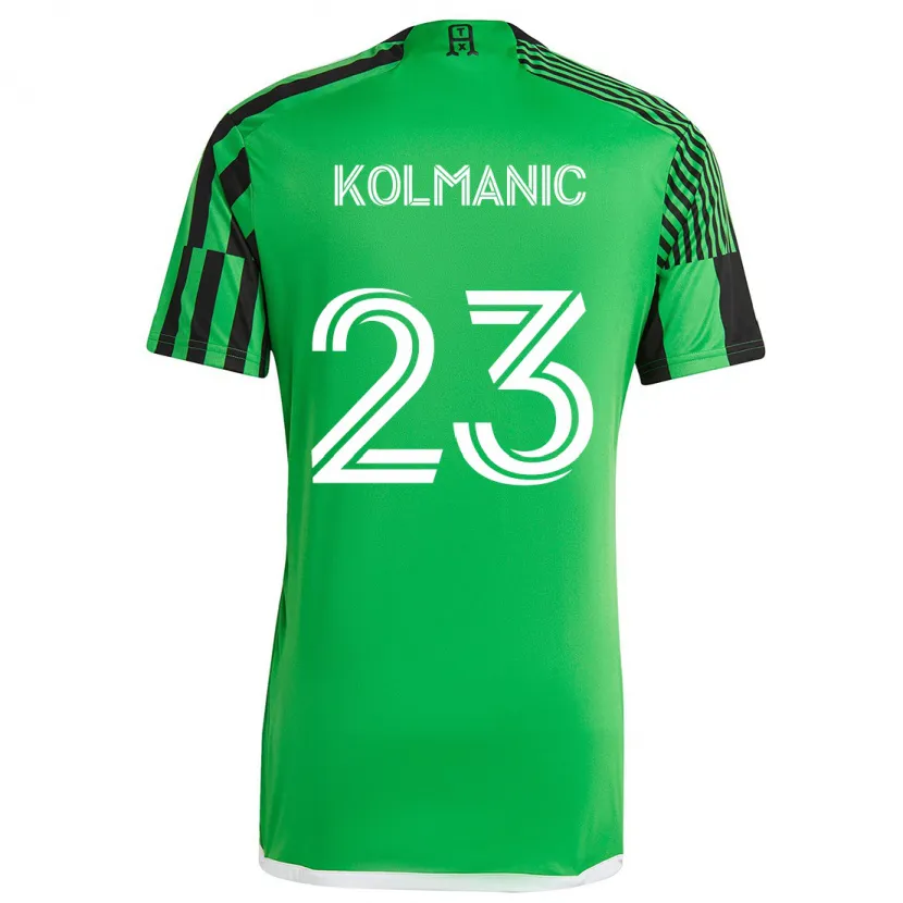 Danxen Niño Camiseta Zan Kolmanic #23 Verde Negro 1ª Equipación 2024/25 La Camisa