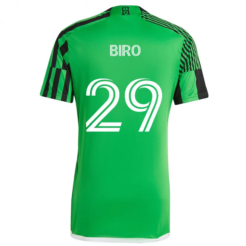 Danxen Niño Camiseta Guilherme Biro #29 Verde Negro 1ª Equipación 2024/25 La Camisa