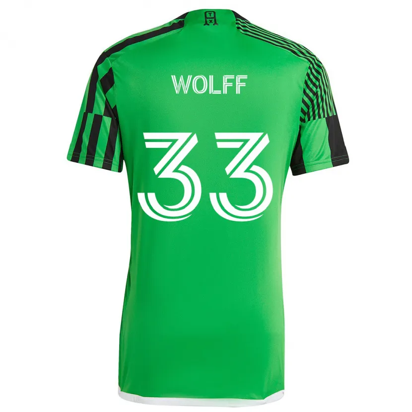 Danxen Niño Camiseta Owen Wolff #33 Verde Negro 1ª Equipación 2024/25 La Camisa