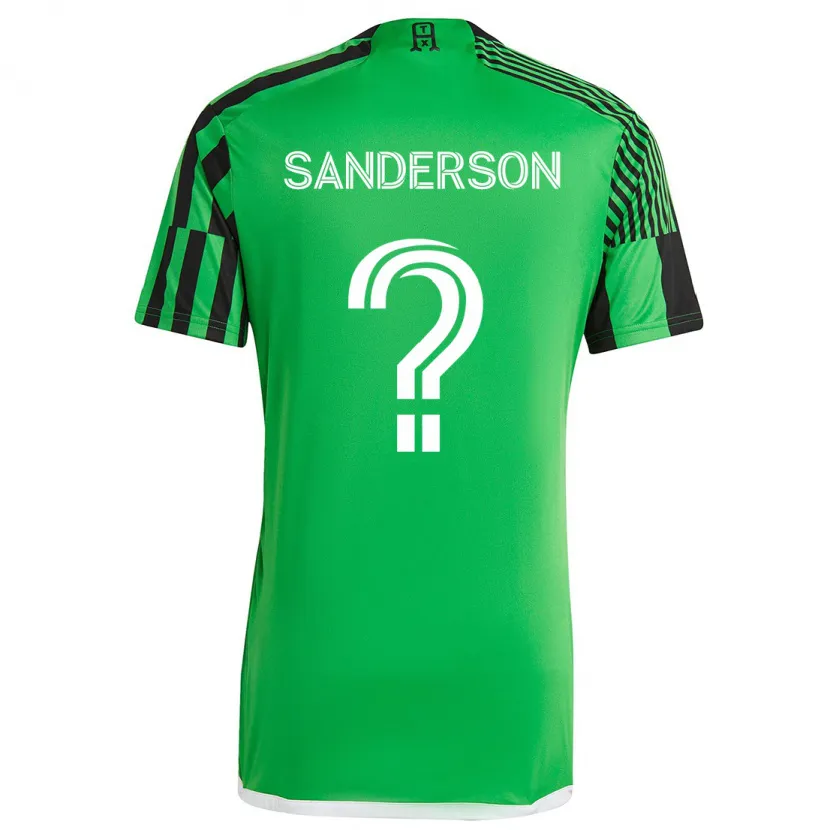 Danxen Niño Camiseta Spencer Sanderson #0 Verde Negro 1ª Equipación 2024/25 La Camisa