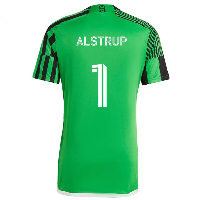 Danxen Niño Camiseta Marcus Alstrup #1 Verde Negro 1ª Equipación 2024/25 La Camisa