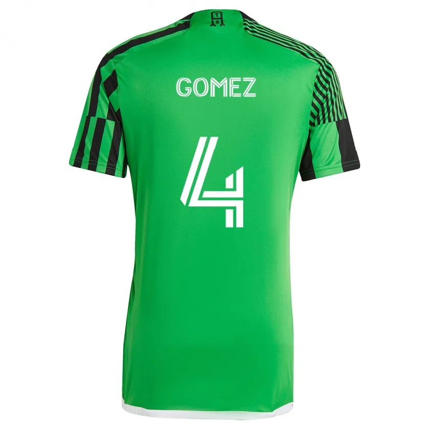 Danxen Niño Camiseta Antonio Gomez #4 Verde Negro 1ª Equipación 2024/25 La Camisa