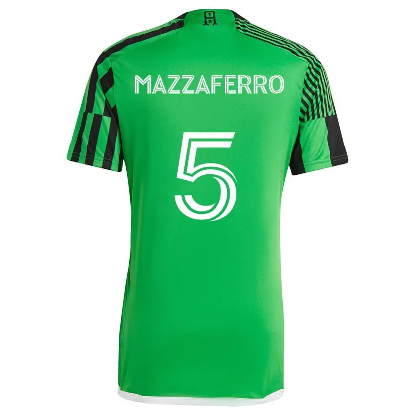 Danxen Niño Camiseta Salvatore Mazzaferro #5 Verde Negro 1ª Equipación 2024/25 La Camisa