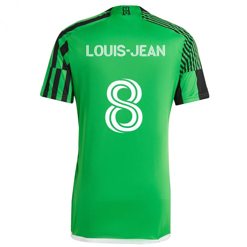 Danxen Niño Camiseta Steeve Louis-Jean #8 Verde Negro 1ª Equipación 2024/25 La Camisa