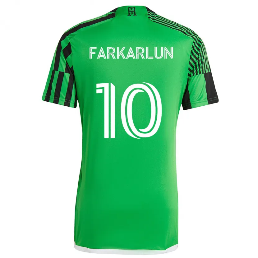 Danxen Niño Camiseta Jimmy Farkarlun #10 Verde Negro 1ª Equipación 2024/25 La Camisa